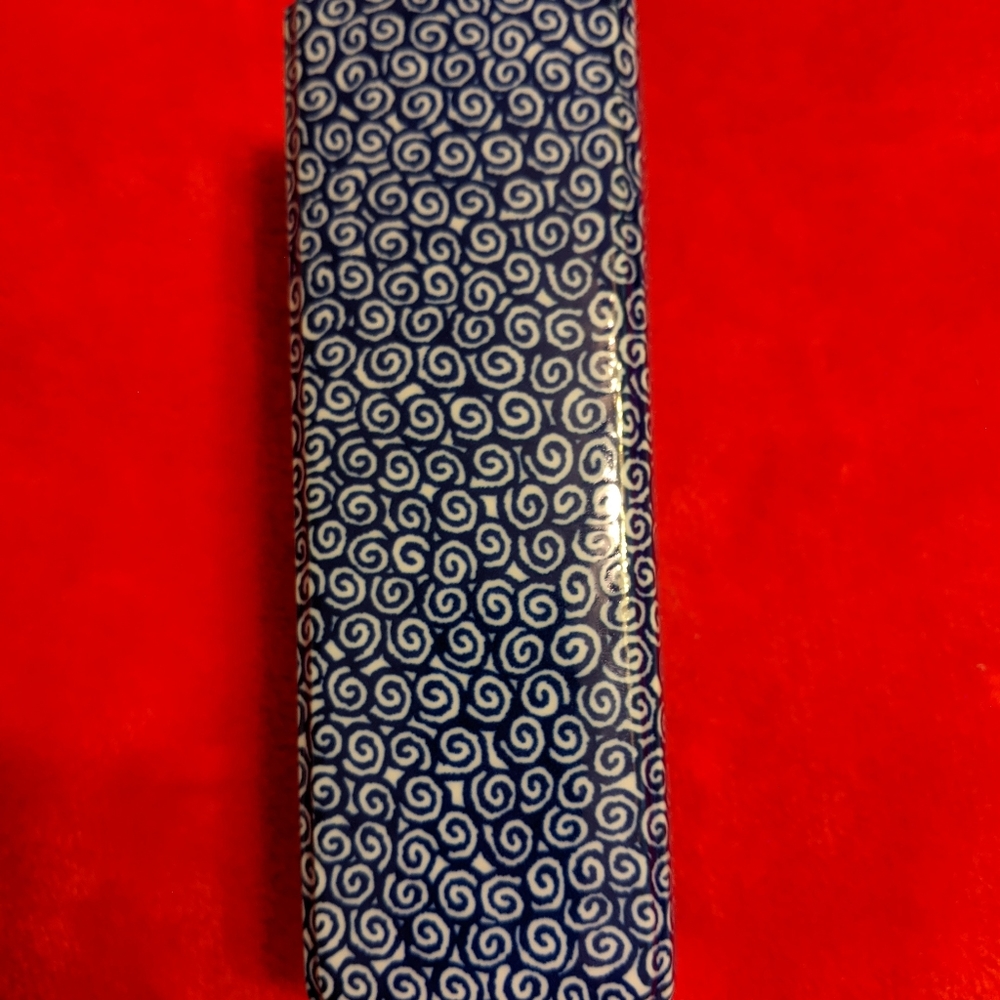 Tiffany and Co Vines square vase in pretty blue like new